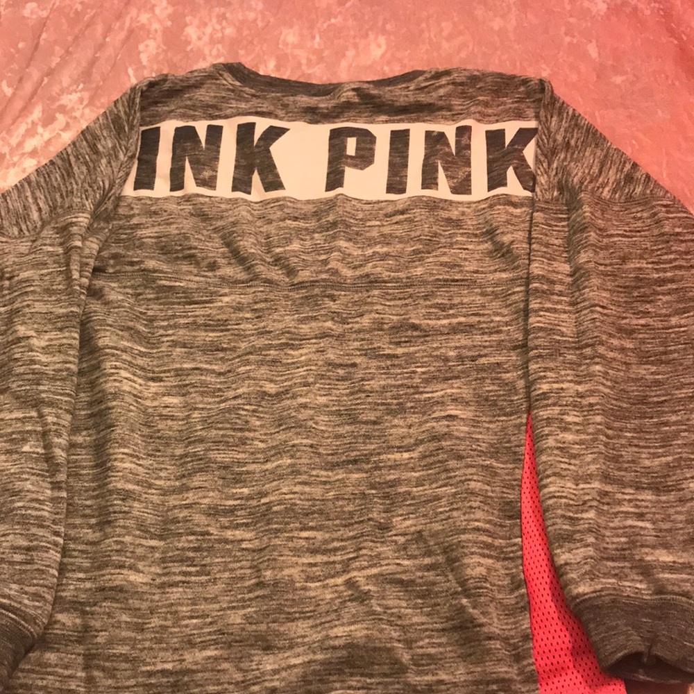 PINK grey crew neck shirt